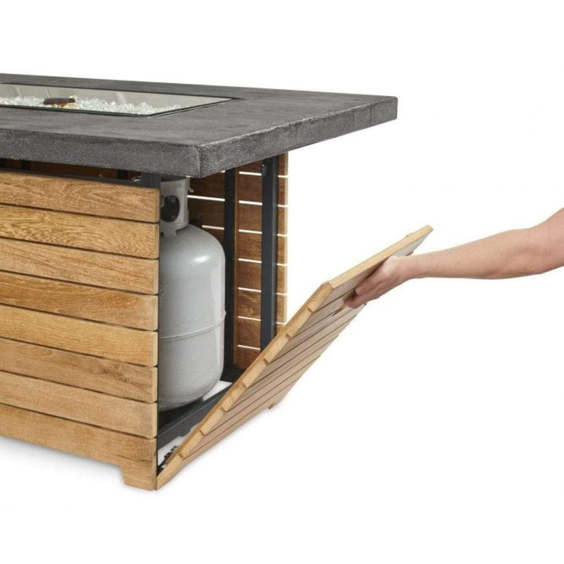 The Outdoor GreatRoom Company Darien Aluminum Gas Fire Pit Table with 30" Rectangular Top