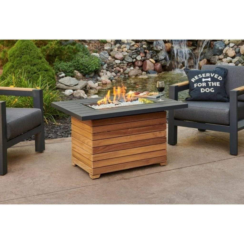 The Outdoor GreatRoom Company Darien Aluminum Gas Fire Pit Table with 30" Rectangular Top