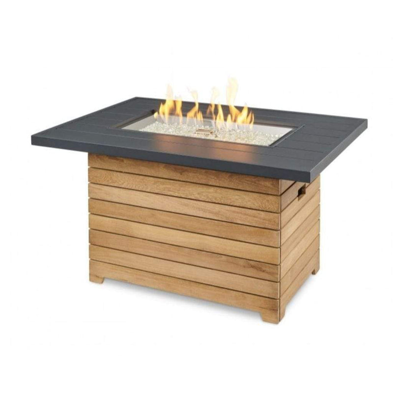 The Outdoor GreatRoom Company Darien Aluminum Gas Fire Pit Table with 30" Rectangular Top