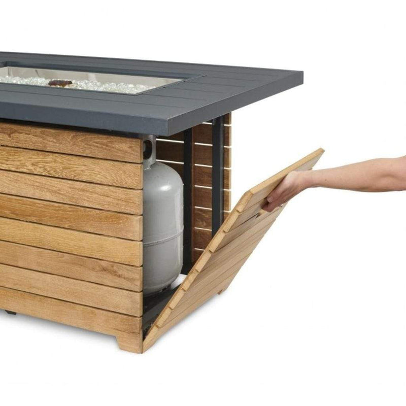 The Outdoor GreatRoom Company Darien Aluminum Gas Fire Pit Table with 30" Rectangular Top