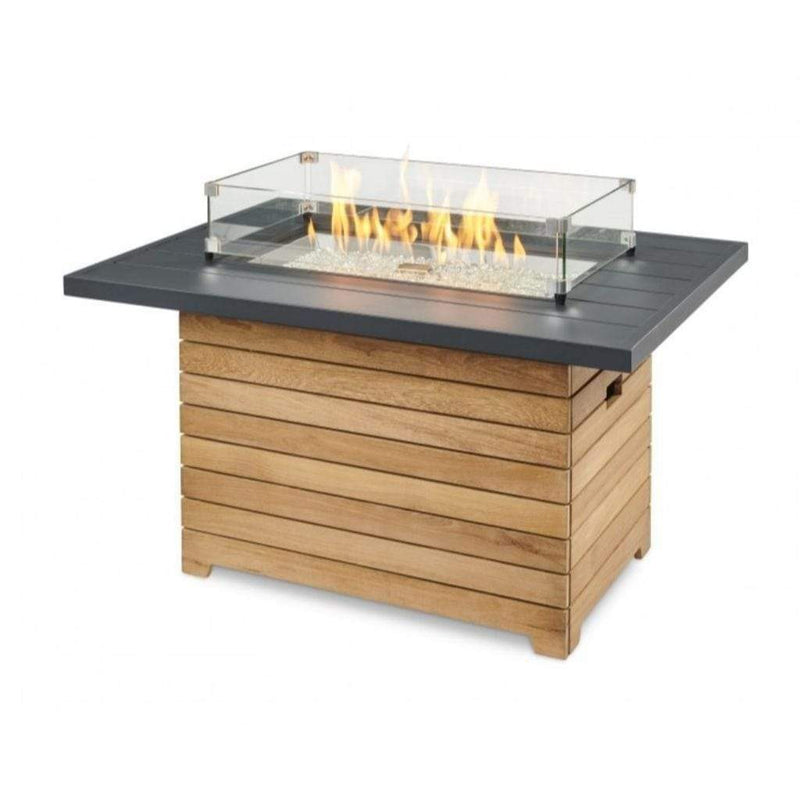 The Outdoor GreatRoom Company Darien Aluminum Gas Fire Pit Table with 30" Rectangular Top