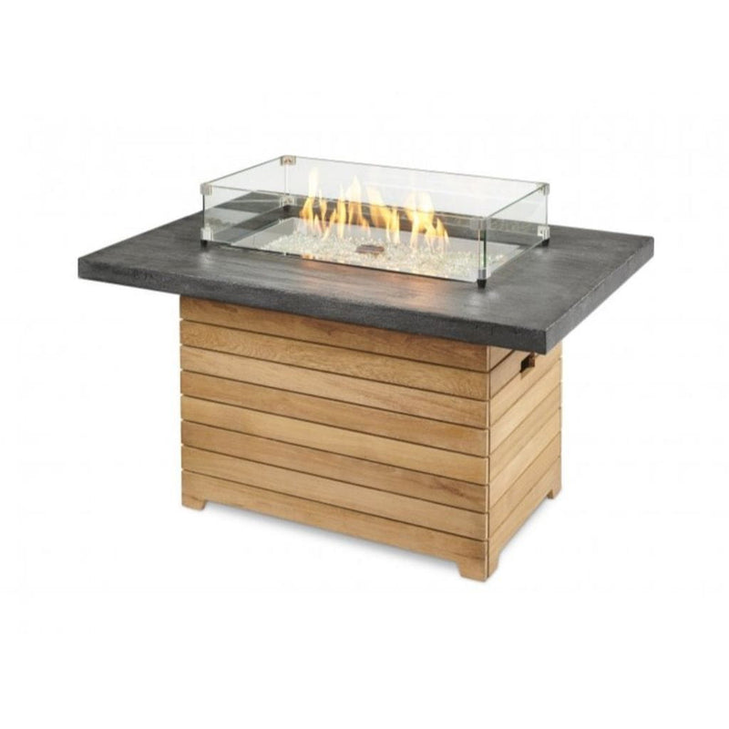 The Outdoor GreatRoom Company Darien Aluminum Gas Fire Pit Table with 30" Rectangular Top