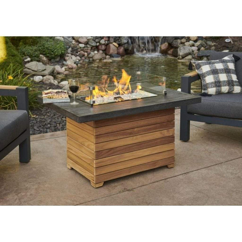 The Outdoor GreatRoom Company Darien Aluminum Gas Fire Pit Table with 30" Rectangular Top