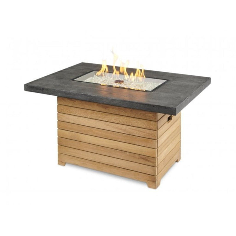 The Outdoor GreatRoom Company Darien Aluminum Gas Fire Pit Table with 30" Rectangular Top