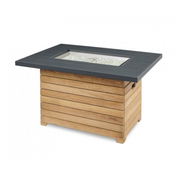 The Outdoor GreatRoom Company Darien Aluminum Gas Fire Pit Table with 30" Rectangular Top