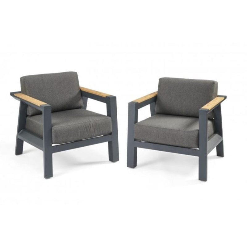 The Outdoor GreatRoom Company Darien Teak Chat Chairs – Set of 2
