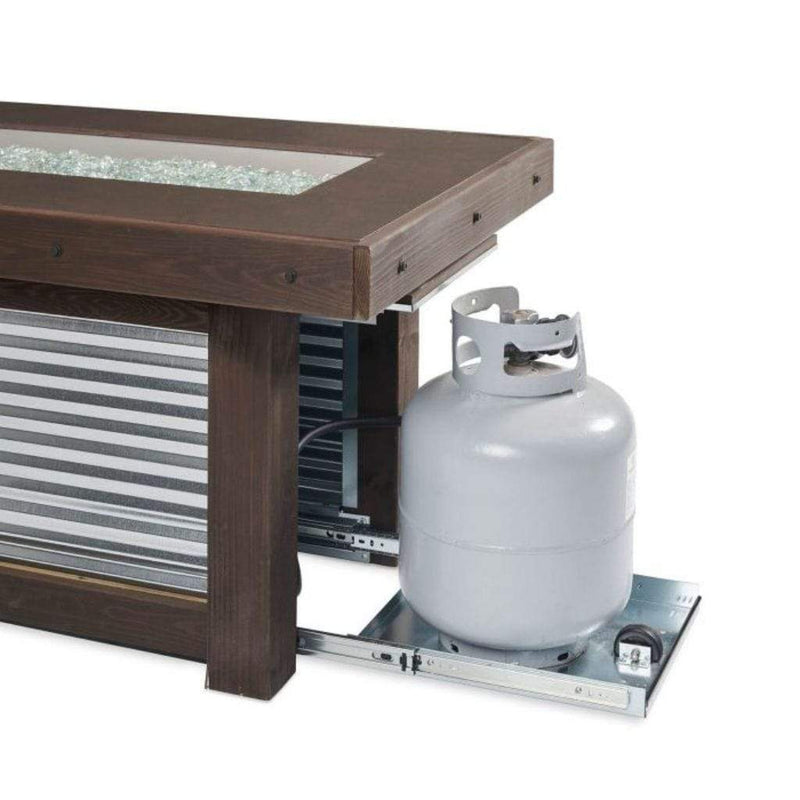 The Outdoor GreatRoom Company Denali Brew 57" Linear Gas Fire Pit Table with Everblend Top