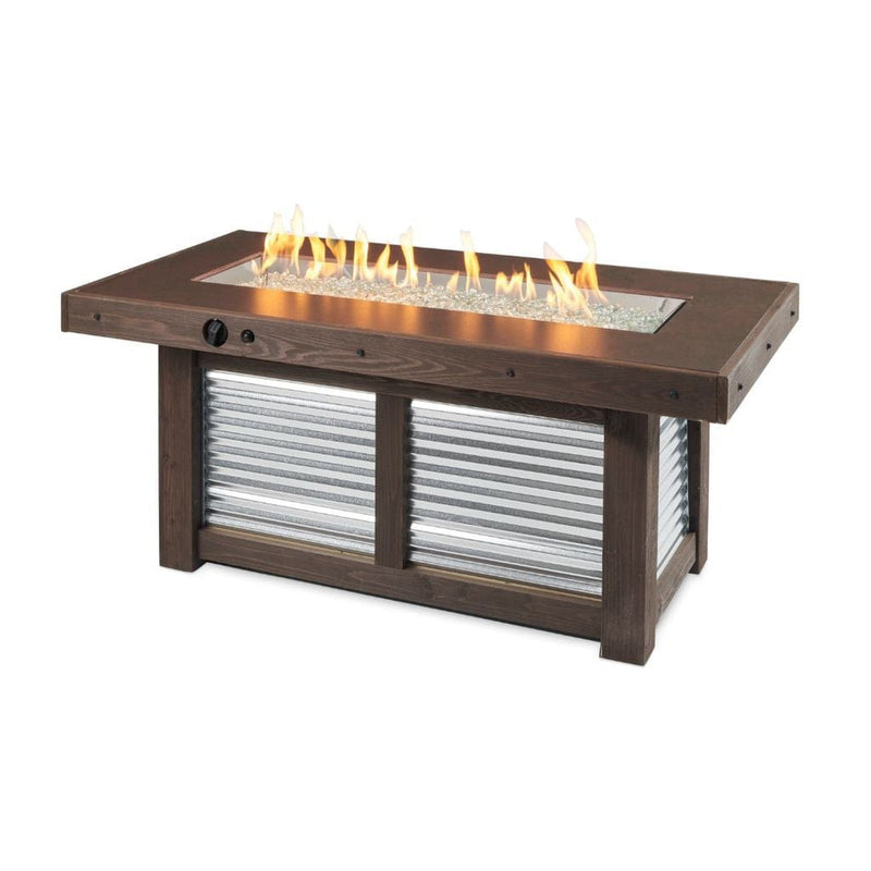 The Outdoor GreatRoom Company Denali Brew 57" Linear Gas Fire Pit Table with Everblend Top