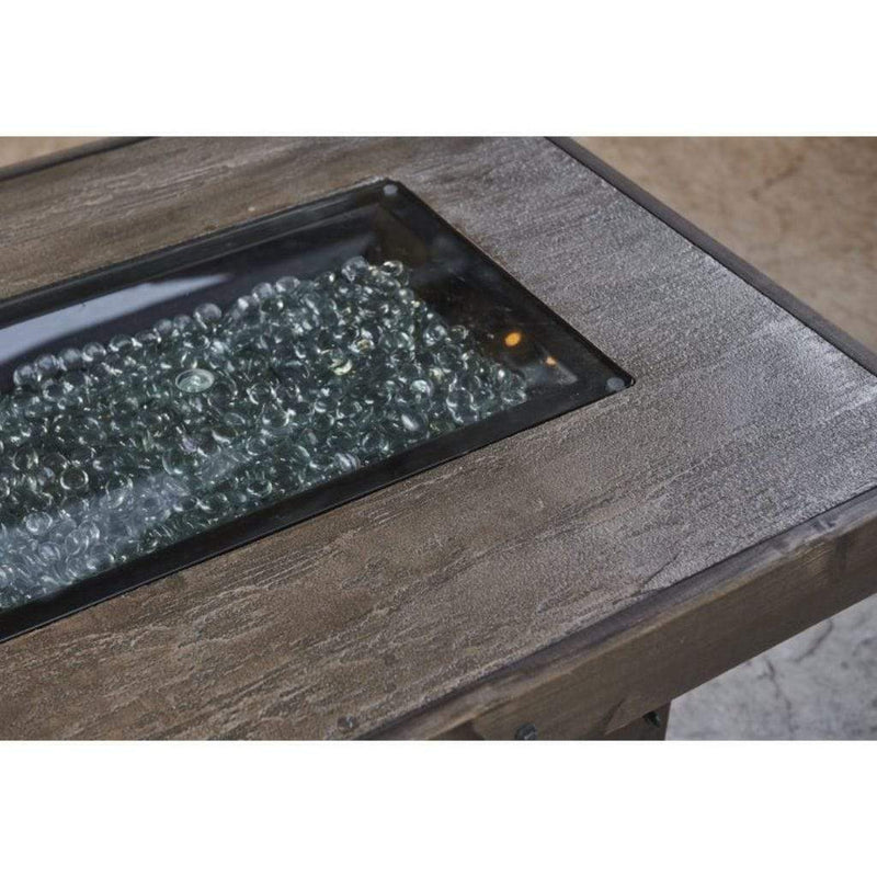 The Outdoor GreatRoom Company Denali Brew 57" Linear Gas Fire Pit Table with Everblend Top