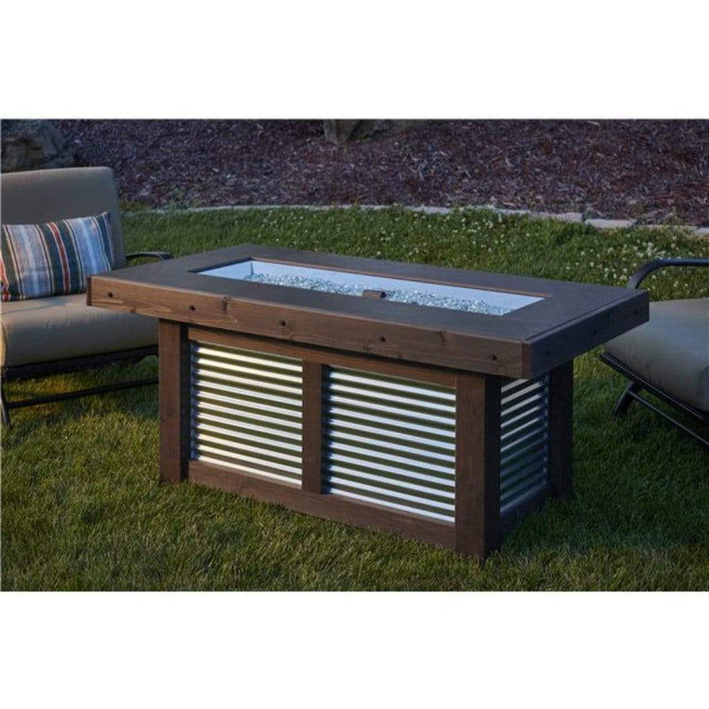 The Outdoor GreatRoom Company Denali Brew 57" Linear Gas Fire Pit Table with Everblend Top