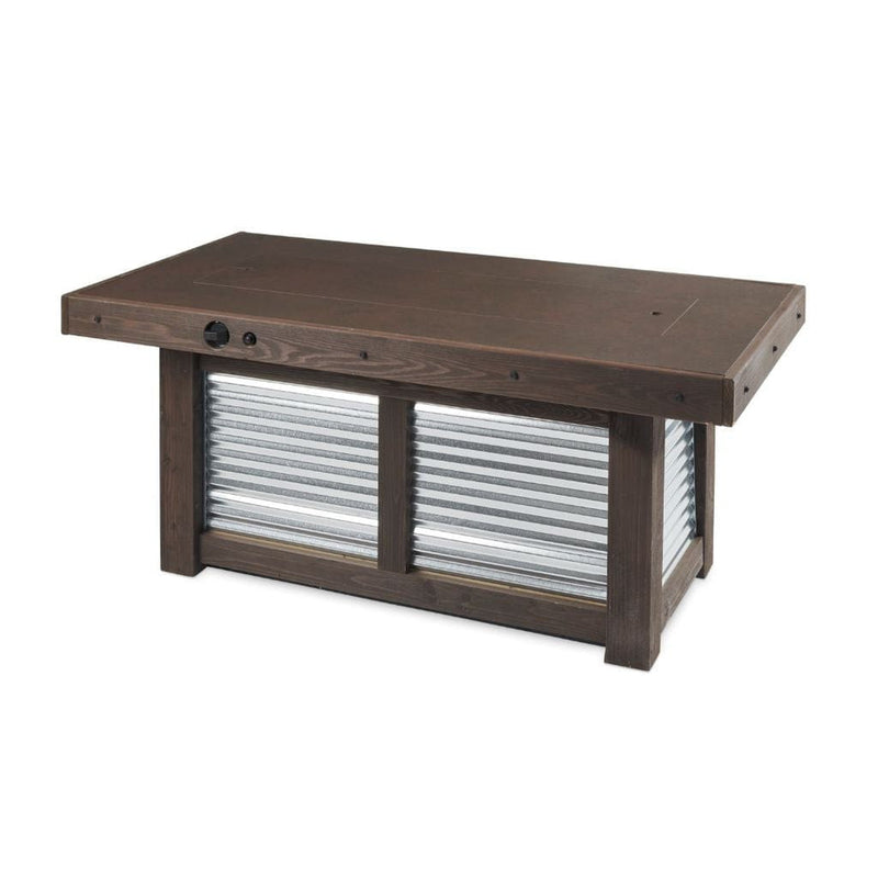 The Outdoor GreatRoom Company Denali Brew 57" Linear Gas Fire Pit Table with Everblend Top