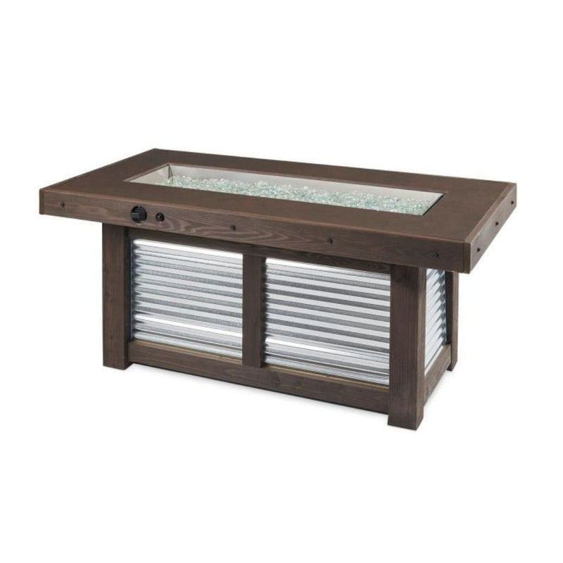 The Outdoor GreatRoom Company Denali Brew 57" Linear Gas Fire Pit Table with Everblend Top