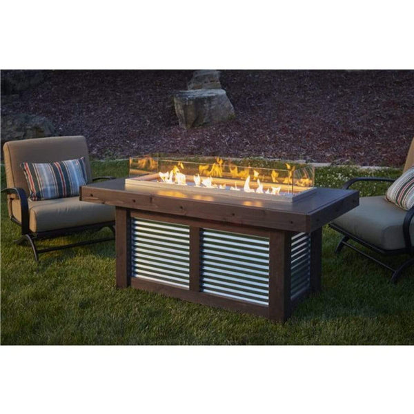 The Outdoor GreatRoom Company Denali Brew 57" Linear Gas Fire Pit Table with Everblend Top
