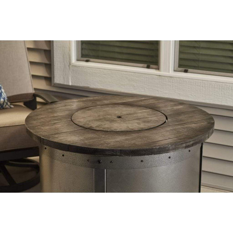 The Outdoor GreatRoom Company Edison Round Concrete Gas Fire Pit Table – 39"