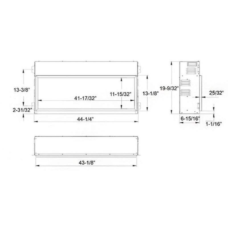 The Outdoor GreatRoom Company Built-In Linear Electric Fireplace – Gallery Series