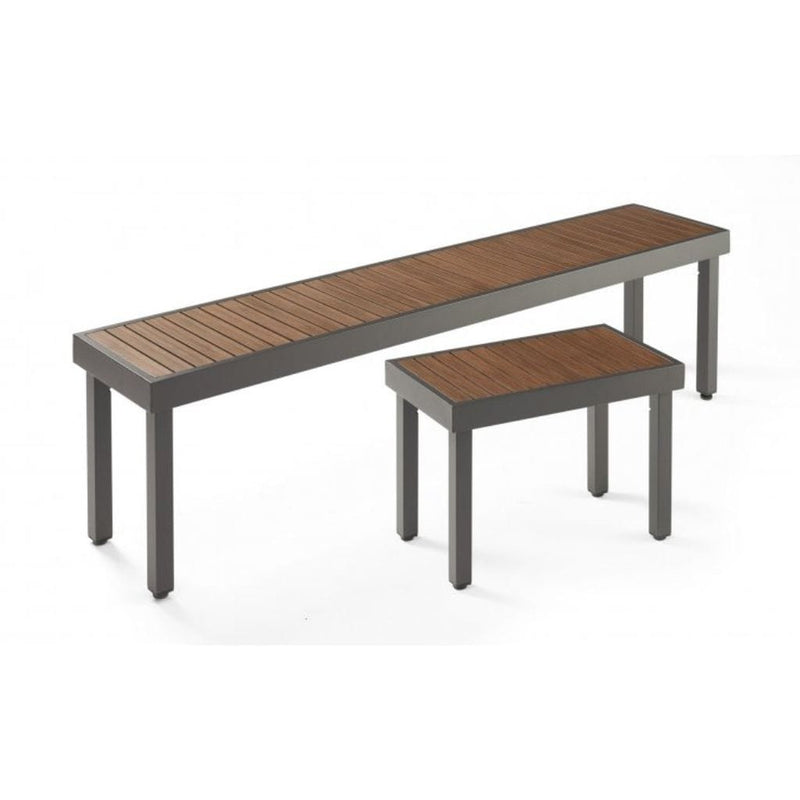 The Outdoor GreatRoom Company Kenwood 68" Long Bench with Brown Composite Decking and Graphite Grey Frame