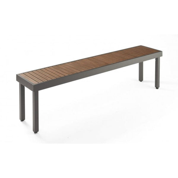 The Outdoor GreatRoom Company Kenwood 68" Long Bench with Brown Composite Decking and Graphite Grey Frame