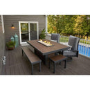 The Outdoor GreatRoom Company Kenwood and Brooks 81" Linear Gas Fire Pit Table – Dining Height with Composite Decking