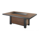 The Outdoor GreatRoom Company Kenwood and Brooks 81" Linear Gas Fire Pit Table – Dining Height with Composite Decking
