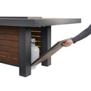 The Outdoor GreatRoom Company Kenwood and Brooks 81" Linear Gas Fire Pit Table – Dining Height with Composite Decking