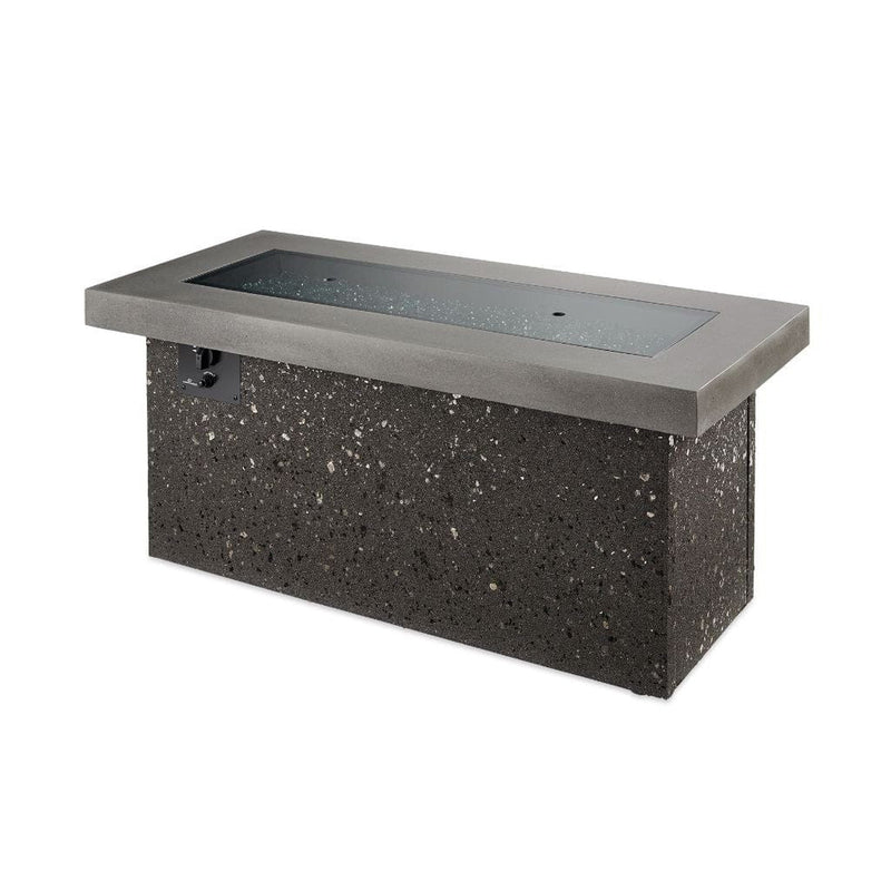 The Outdoor GreatRoom Company Key Largo 54" Linear Gas Fire Pit Table with Midnight Mist Supercast™ Top