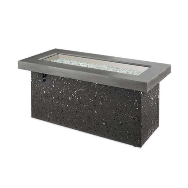 The Outdoor GreatRoom Company Key Largo 54" Linear Gas Fire Pit Table with Midnight Mist Supercast™ Top
