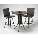 The Outdoor GreatRoom Company Leather Wicker Swivel Bar Stools – Set of 2
