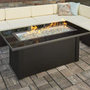 The Outdoor GreatRoom Company Monte Carlo 59" Linear Gas Fire Pit Table with Black Glass Top