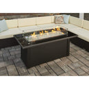 The Outdoor GreatRoom Company Monte Carlo 59" Linear Gas Fire Pit Table with Black Glass Top