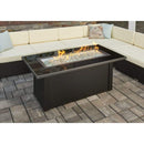 The Outdoor GreatRoom Company Monte Carlo 59" Linear Gas Fire Pit Table with Black Glass Top
