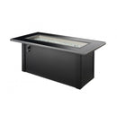 The Outdoor GreatRoom Company Monte Carlo 59" Linear Gas Fire Pit Table with Black Glass Top