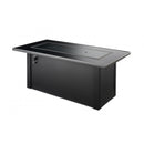 The Outdoor GreatRoom Company Monte Carlo 59" Linear Gas Fire Pit Table with Black Glass Top