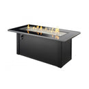 The Outdoor GreatRoom Company Monte Carlo 59" Linear Gas Fire Pit Table with Black Glass Top