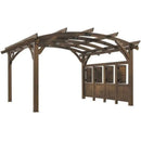 The Outdoor GreatRoom Company Douglas Fir Privacy Wall with Locking Shutters for 16' x 16' Sonoma Pergola