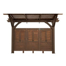 The Outdoor GreatRoom Company Douglas Fir Privacy Wall with Locking Shutters for 16' x 16' Sonoma Pergola