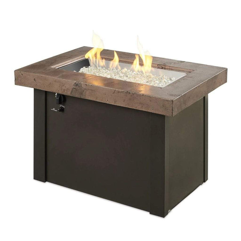 The Outdoor GreatRoom Company Providence 32" Rectangular Fire Table with Crystal Fire Plus Burner