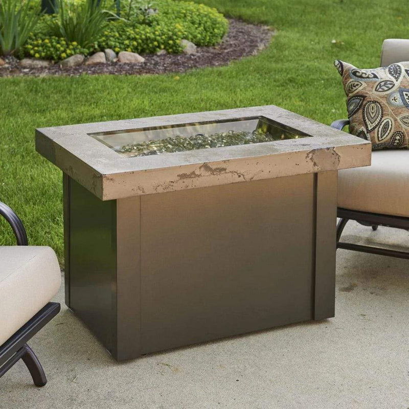 The Outdoor GreatRoom Company Providence 32" Rectangular Fire Table with Crystal Fire Plus Burner