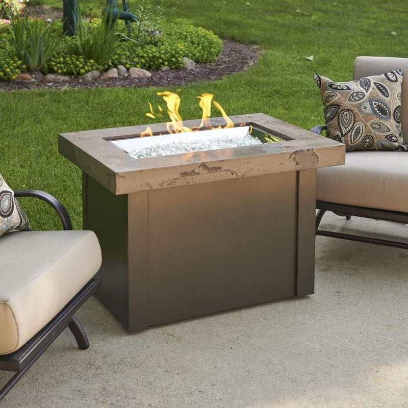 The Outdoor GreatRoom Company Providence 32" Rectangular Fire Table with Crystal Fire Plus Burner