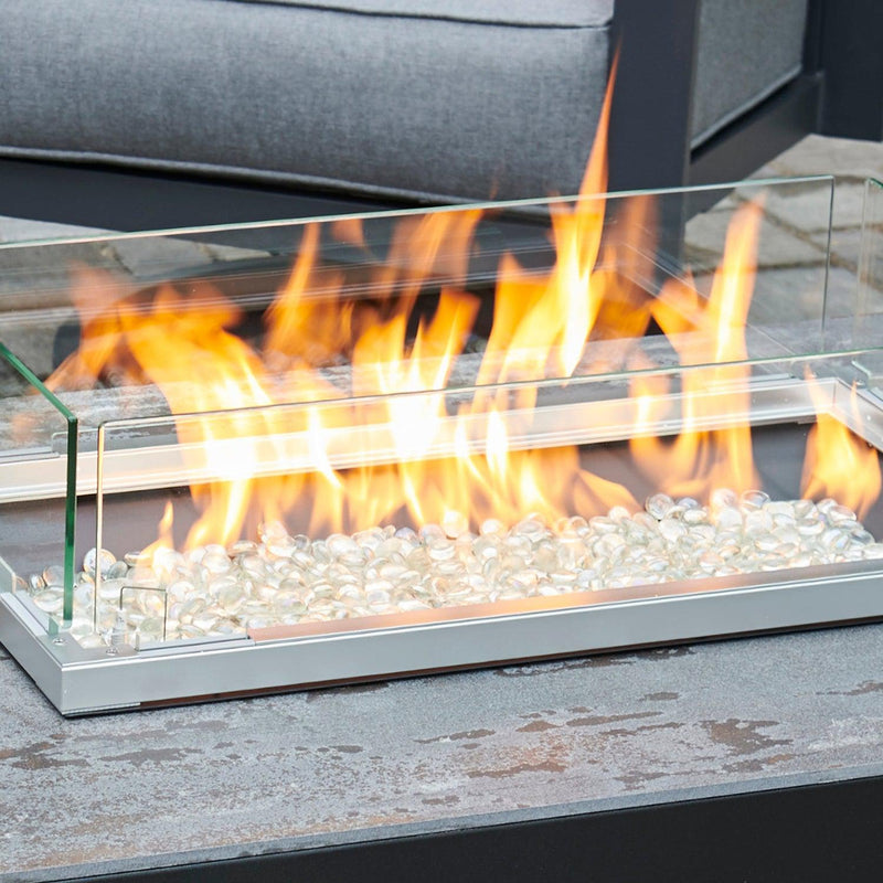 The Outdoor GreatRoom Company Rectangular Folding Glass Wind Guard & Burner Cover