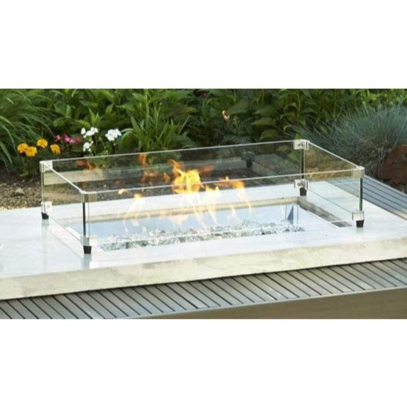 The Outdoor GreatRoom Company Linear Tempered Glass Wind Guard for Fire Pits