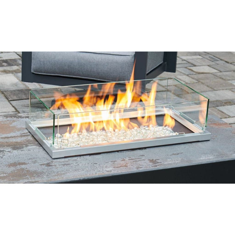 The Outdoor GreatRoom Company Linear Tempered Glass Wind Guard for Fire Pits