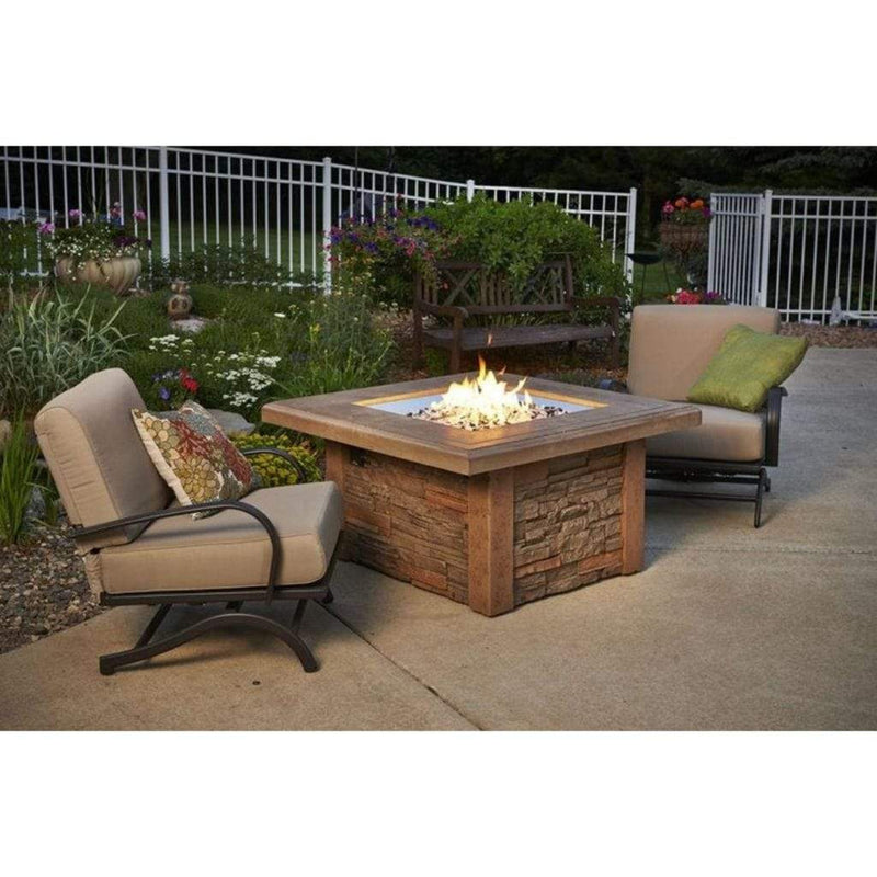 The Outdoor GreatRoom Company Sierra Square Gas Fire Pit with Mocha Concrete Top
