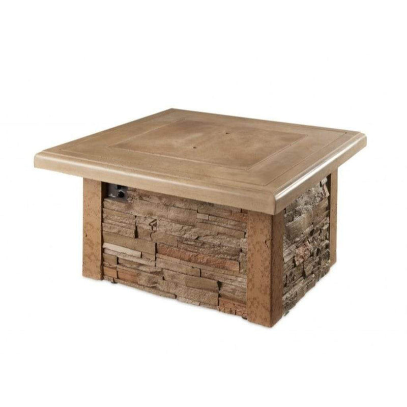 The Outdoor GreatRoom Company Sierra Square Gas Fire Pit with Mocha Concrete Top