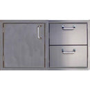 The Outdoor GreatRoom Company Stainless Steel Combo Access Door with Dual Drawer Storage

