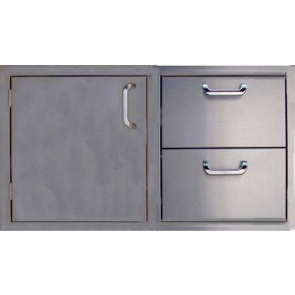 The Outdoor GreatRoom Company Stainless Steel Combo Access Door with Dual Drawer Storage

