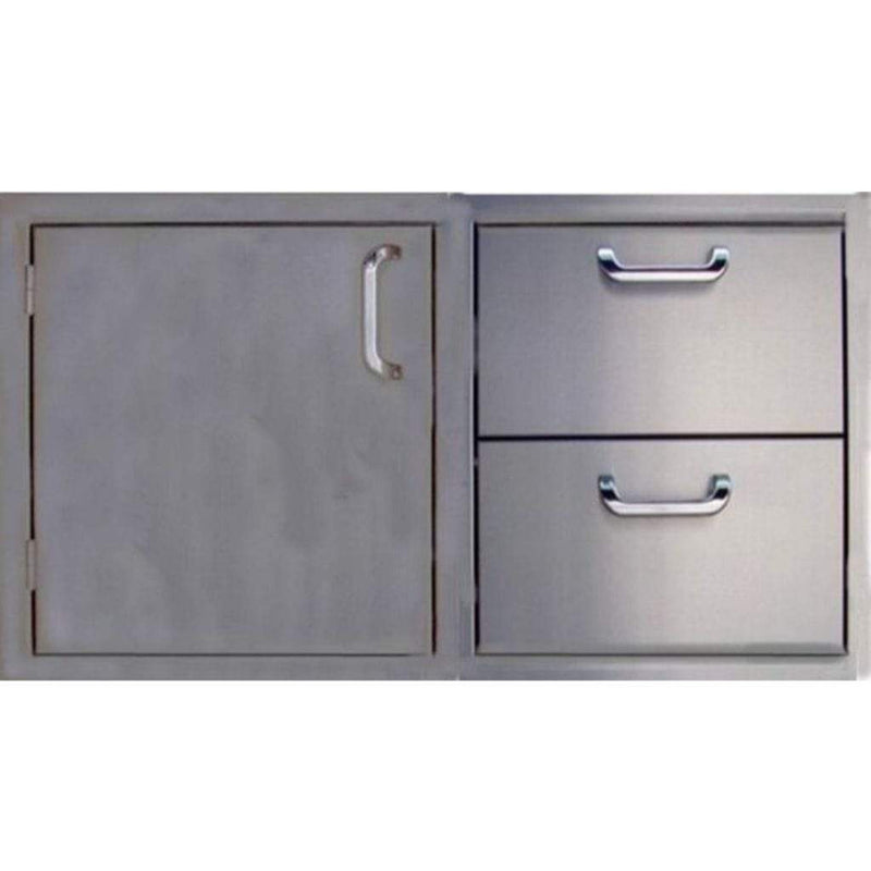 The Outdoor GreatRoom Company Stainless Steel Combo Access Door with Dual Drawer Storage

