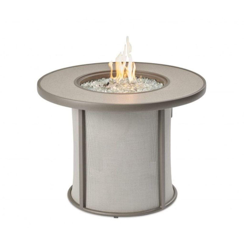 The Outdoor GreatRoom Company Stonefire 31" Round Gas Fire Pit Table with Dora Brown Composite Top