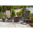The Outdoor GreatRoom Company Stonefire 31" Round Gas Fire Pit Table with Dora Brown Composite Top
