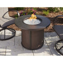 The Outdoor GreatRoom Company Stonefire 31" Round Gas Fire Pit Table with Dora Brown Composite Top