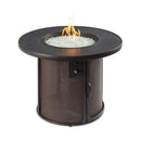 The Outdoor GreatRoom Company Stonefire 31" Round Gas Fire Pit Table with Dora Brown Composite Top